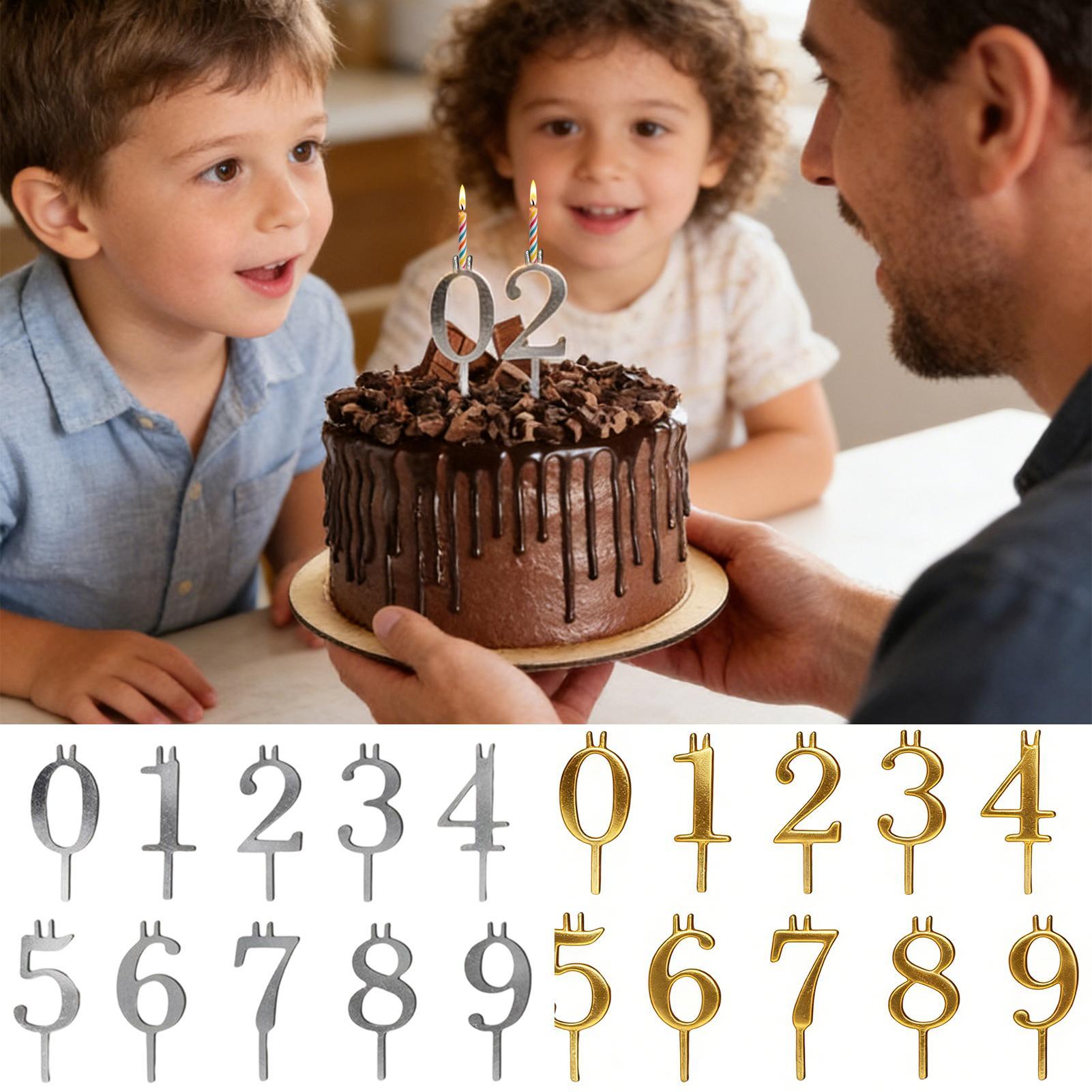 Home Improvement Supplies - 10pcs 0-9 Number Cake Toppers Metal