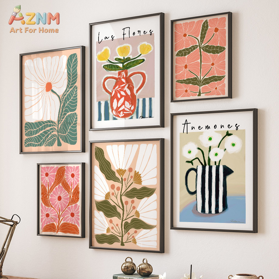 AZNM Boho Floral Canvas Wall A - đánh giá và giá Wall Texture Spray